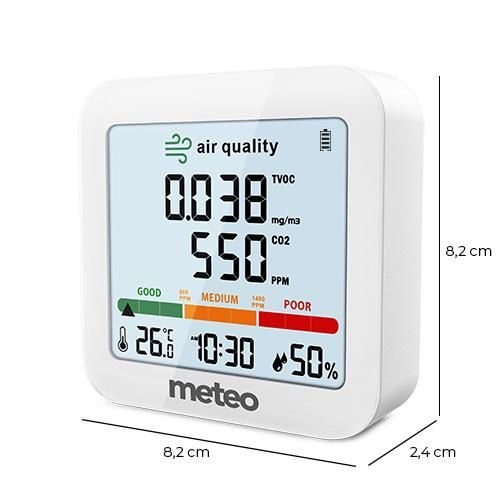 Weerstation METEO SP88A - 8,2x8,2cm - met CO2 meting - wit