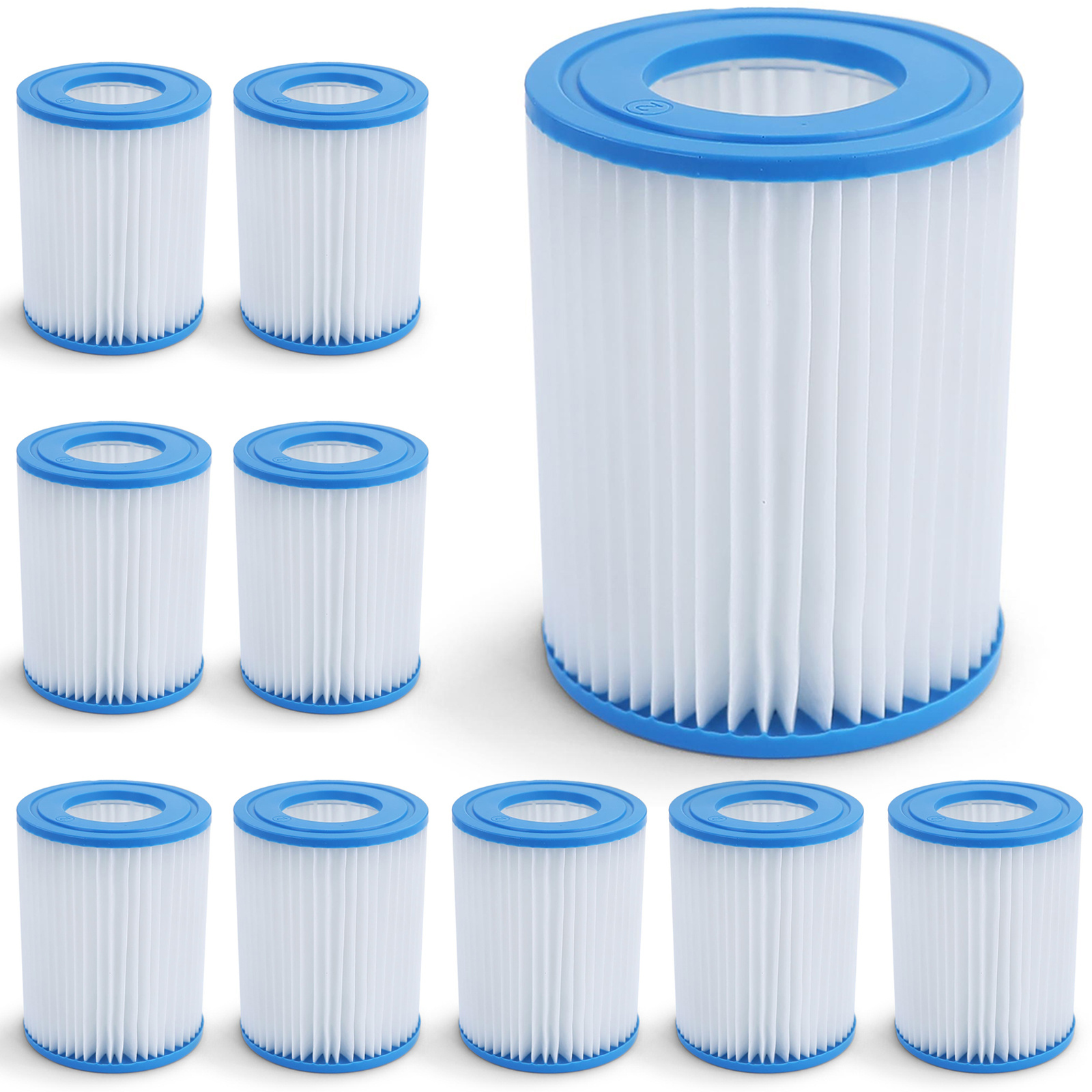 10x Zwembad Filtercartridge Vervangingsfilter Filterpatroon Type II 13,5cm