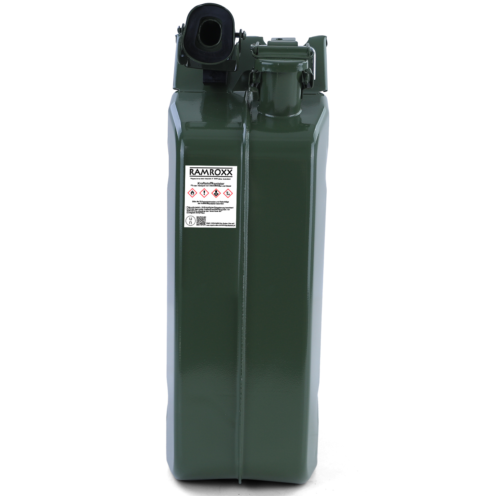 2x 20L Metalen kanister Brandstof Benzine Diesel Reserve met Vulhals Groen