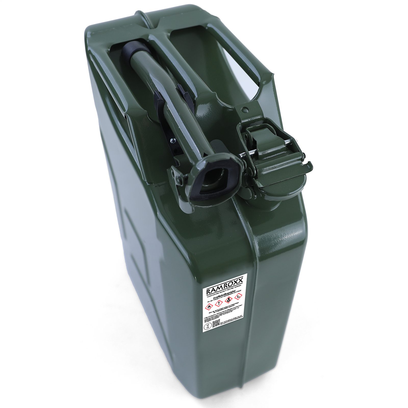 2x 20L Metalen kanister Brandstof Benzine Diesel Reserve met Vulhals Groen