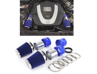 Luchtinlaatset met sportluchtfilter blauw voor Mercedes W204 C300 C350 V6