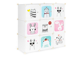 Speelgoedkast - 109x109x37cm - 9 deuren - wit