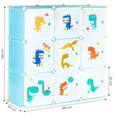 Speelgoedkast - 109x109x37cm - 9 deuren - dino