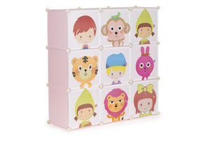 Speelgoedkast - 109x109x37cm - 9 deuren - roze