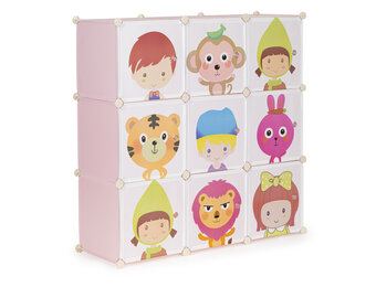Speelgoedkast - 109x109x37cm - 9 deuren - roze