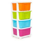 Organizer - 77x35,5x36cm - op wieltjes - multicolor/wit