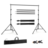 Achtergrond systeem - tot 210 cm - hoogte verstelbaar - zwart