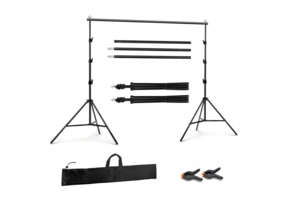 Achtergrond systeem - tot 210 cm - hoogte verstelbaar - zwart