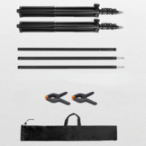 Achtergrond systeem - tot 210 cm - hoogte verstelbaar - zwart