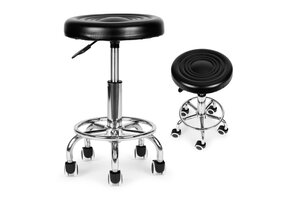 Tabouret kruk - 33x44-56 cm - draaibaar - zwart