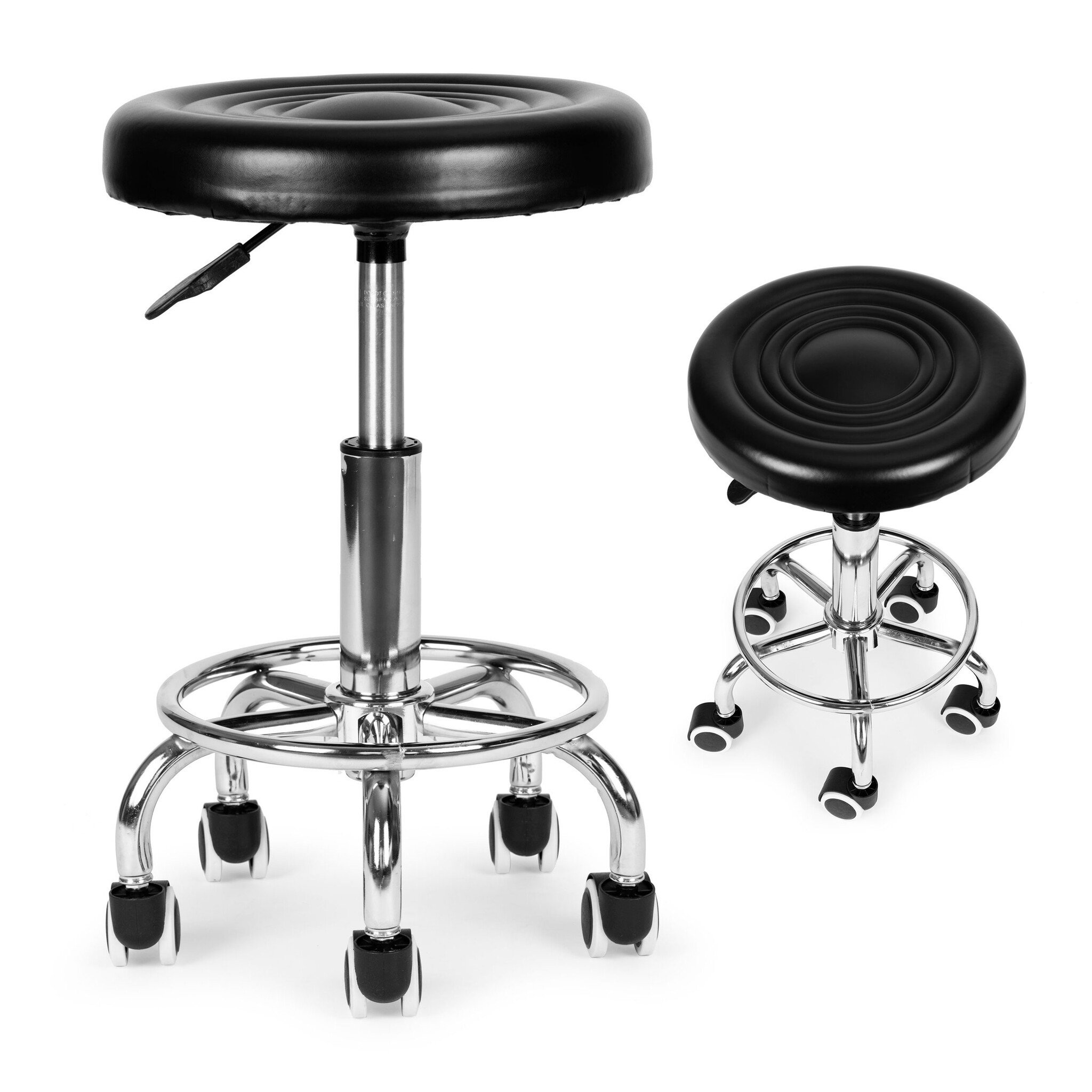 Tabouret kruk - 33x44-56 cm - draaibaar - zwart