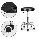 Tabouret kruk - 33x44-56 cm - draaibaar - zwart