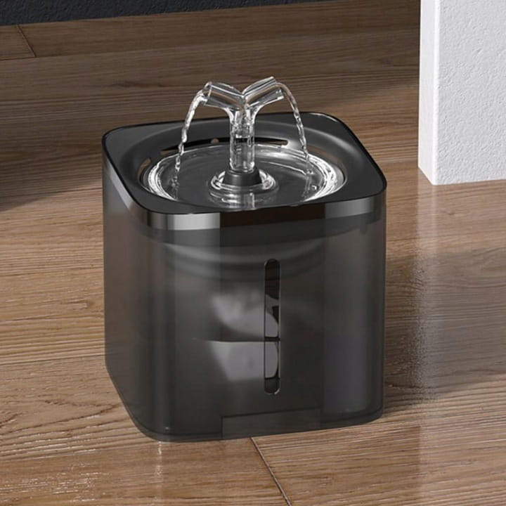 Drinkfontein kat en hond - 2L - met waterfilter - donker grijs