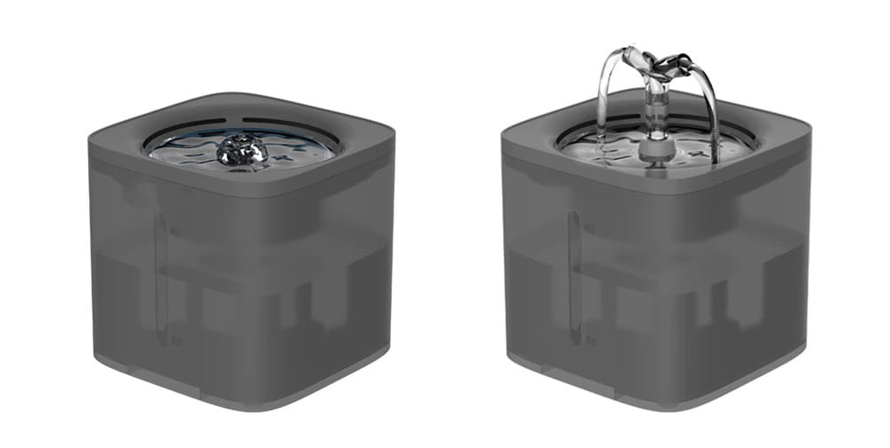 Drinkfontein kat en hond - 2L - met waterfilter - donker grijs