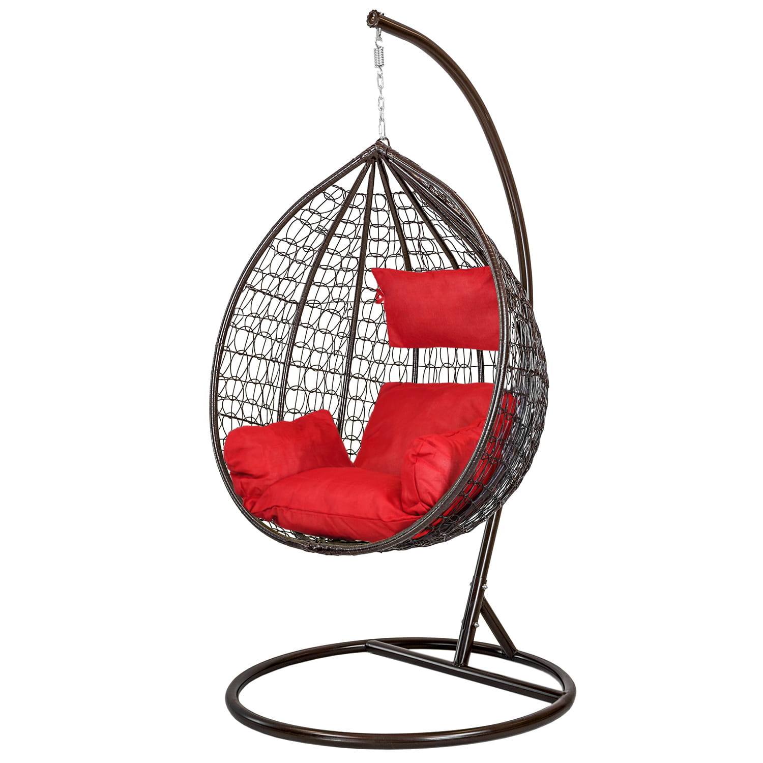 Hangstoel - ei stoel - 118x108x66cm - met kussens - bruin