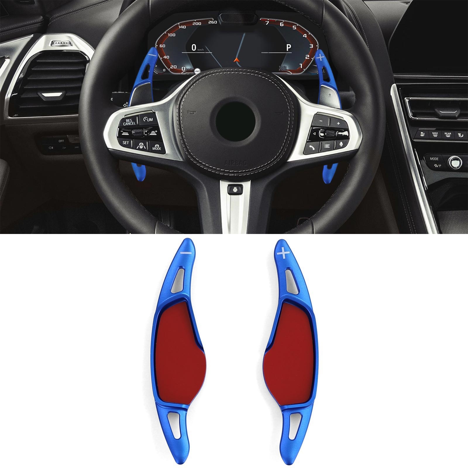 Schakelpaddel Verlenging Aluminium Blauw past op BMW M2 F87 M3 F80 M5 F90 M8 F91 F92.