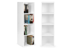 Boekenkast - 30,5x30x106,5 cm - 4 schappen - wit