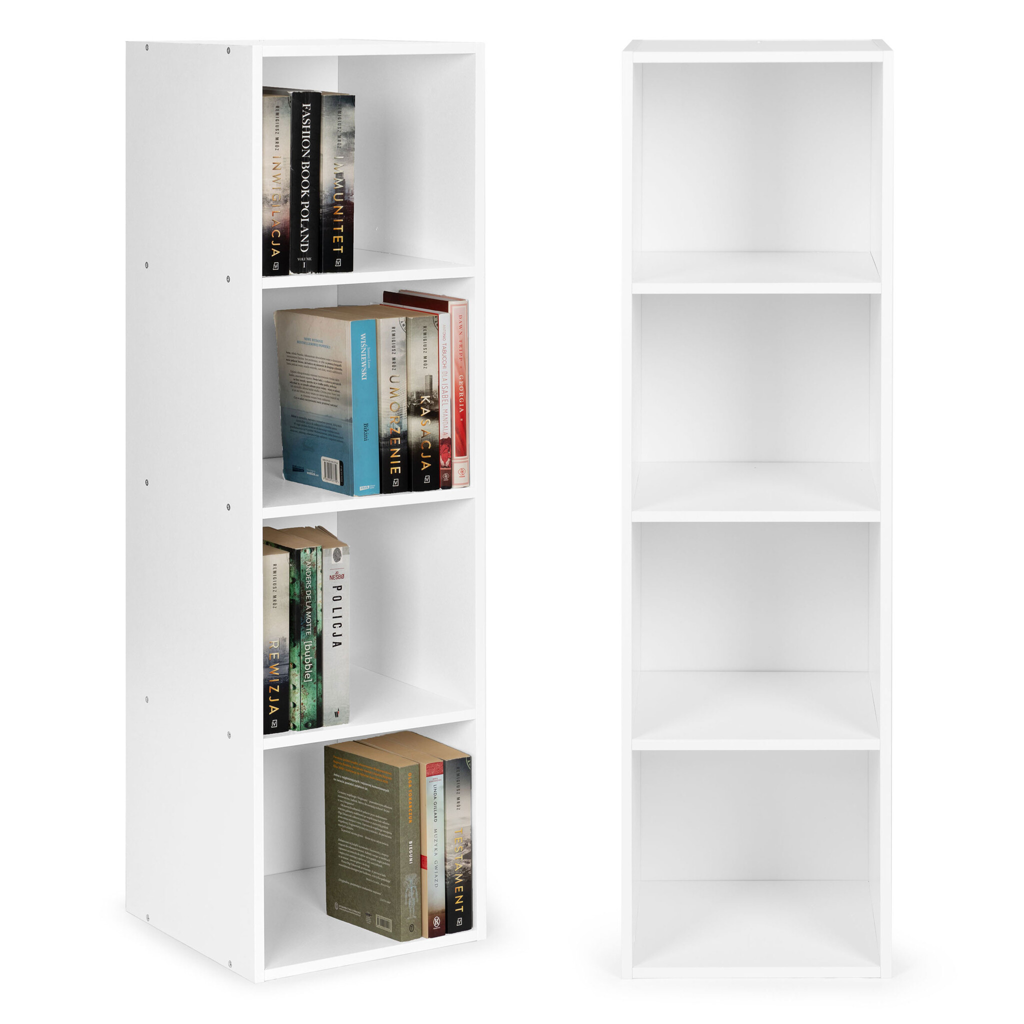 Boekenkast - 30,5x30x106,5 cm - 4 schappen - wit