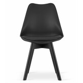 Eetkamerstoel MARK - eco leer - zwarte poten - zwart