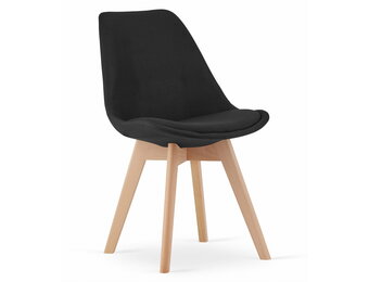 Eetkamerstoel NORI - 48,5x54x84cm - beuken poten - zwart