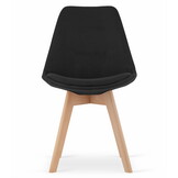 Eetkamerstoel NORI - 48,5x54x84cm - beuken poten - zwart