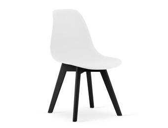 Eetkamerstoel KITO - 46x50x80cm - zwarte poten - wit