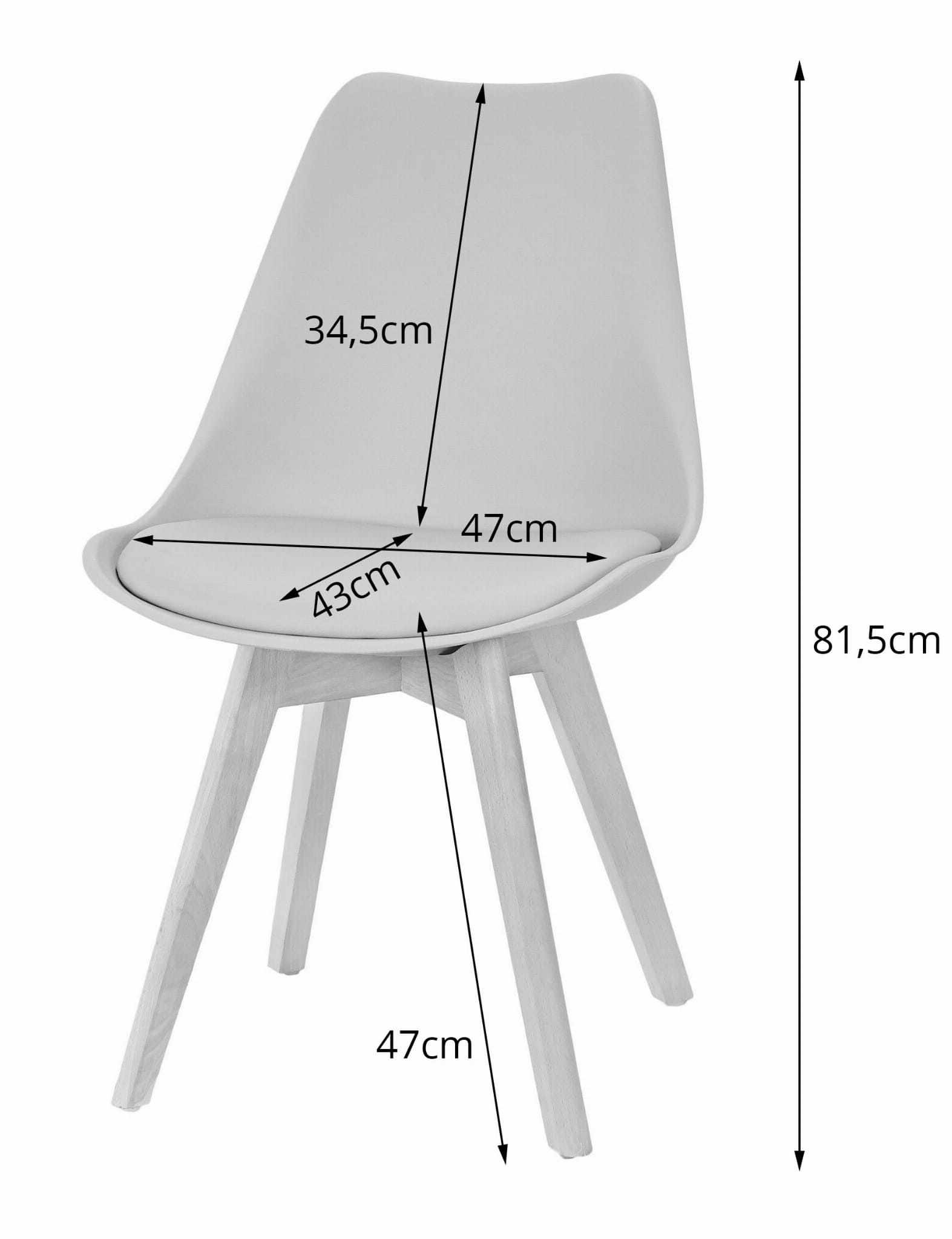 Eetkamerstoel MARK - eco leer - beuken poten - wit, zwart