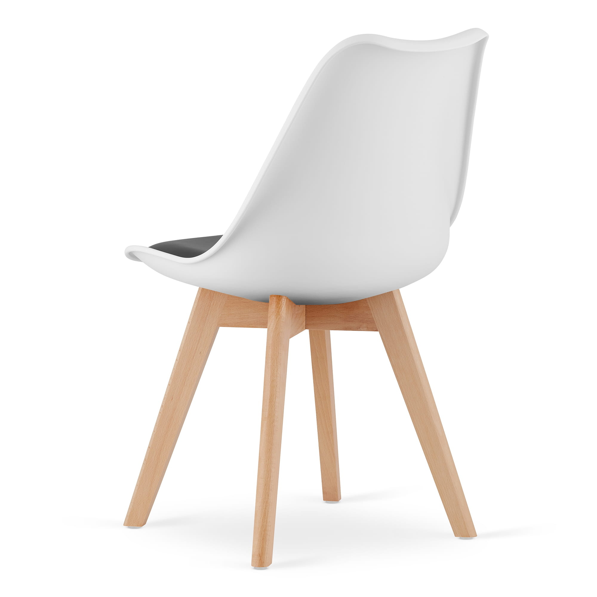 Eetkamerstoel MARK - eco leer - beuken poten - wit, zwart