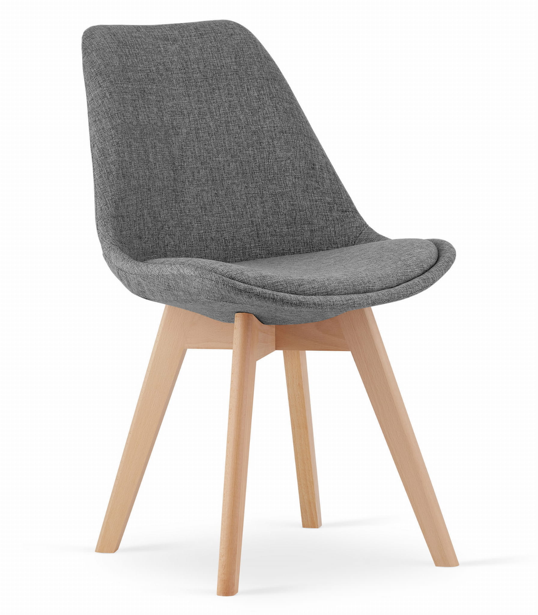 Eetkamerstoel NORI - 48,5x54x84cm - beuken poten - grijs