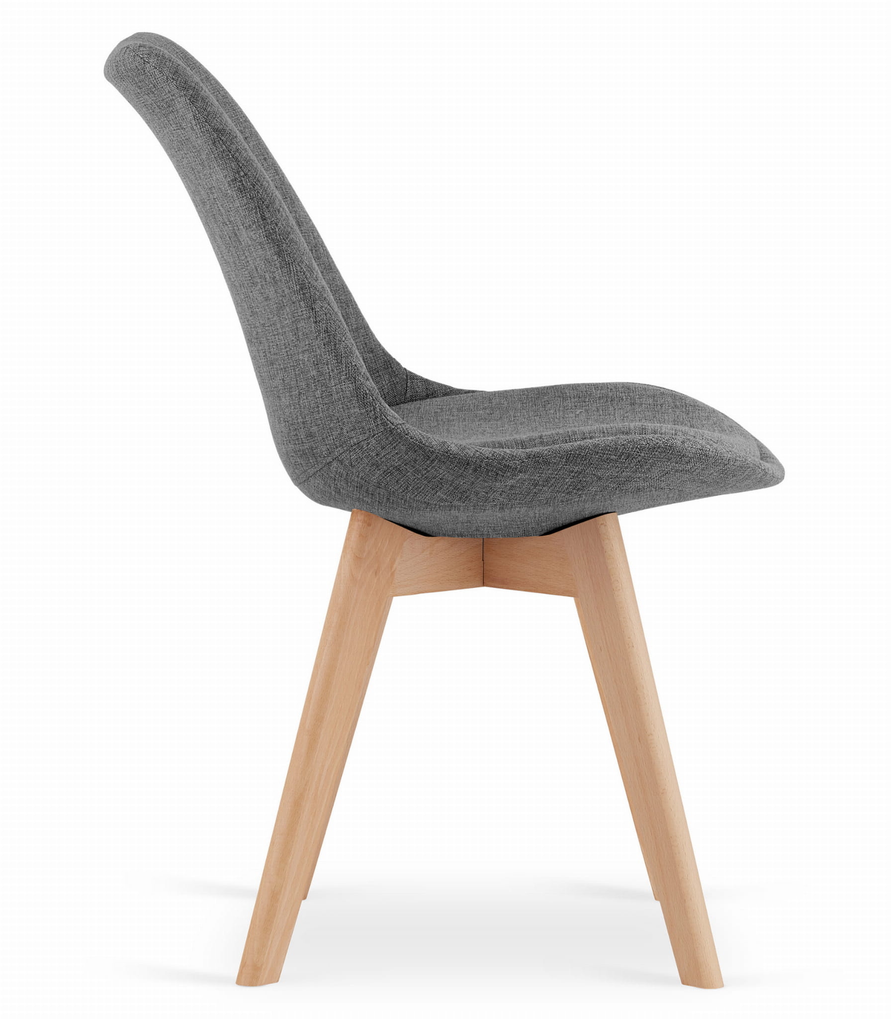 Eetkamerstoel NORI - 48,5x54x84cm - beuken poten - grijs