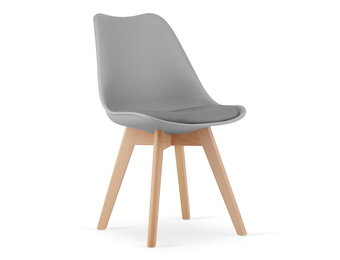 Eetkamerstoel MARK - eco leer - beuken poten - grijs