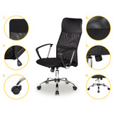 Bureaustoel - 50x47x69cm - met kantelsysteem - zwart