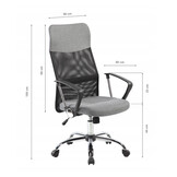 Bureaustoel - 50x47x69cm - met kantelsysteem - grijs