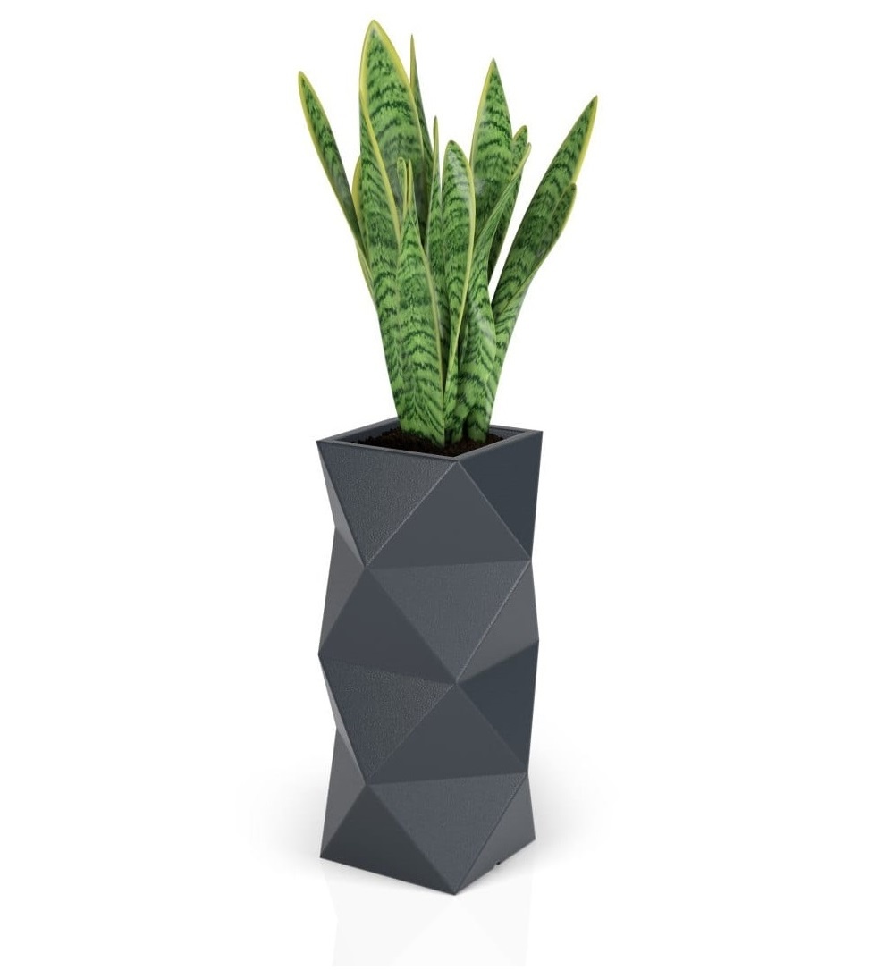 Bloempot - Monumo Asti - 29x29x78cm - antraciet