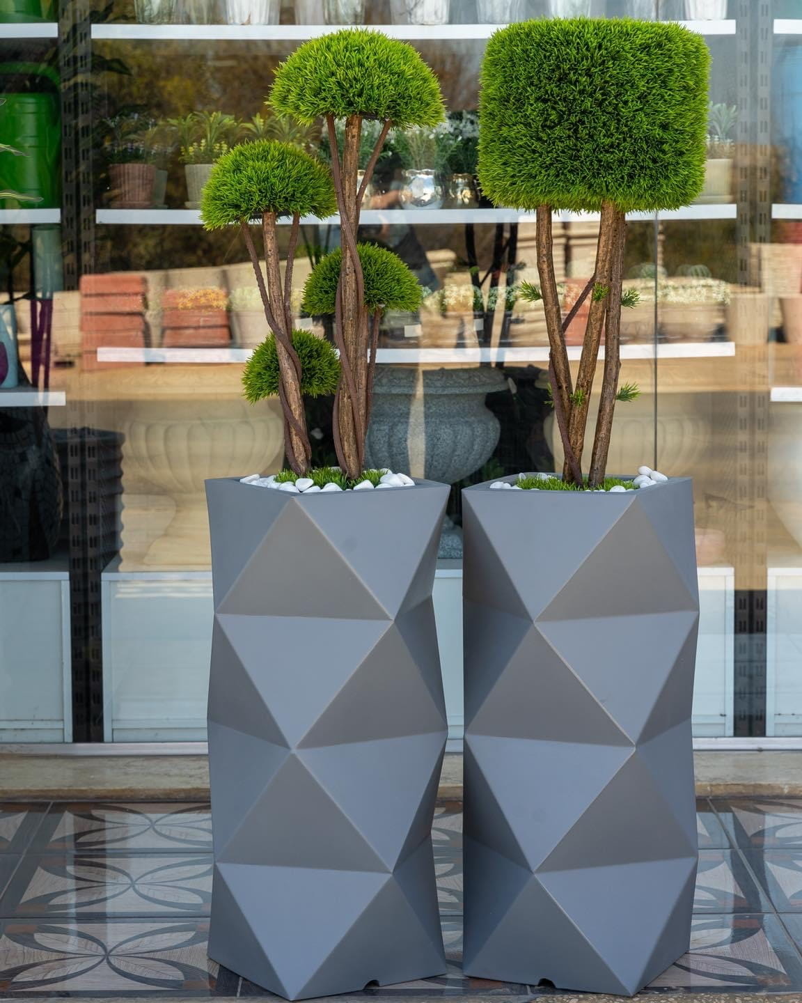 Bloempot - Monumo Asti - 29x29x78cm - antraciet