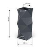 Bloempot - Monumo Asti - 29x29x78cm - antraciet