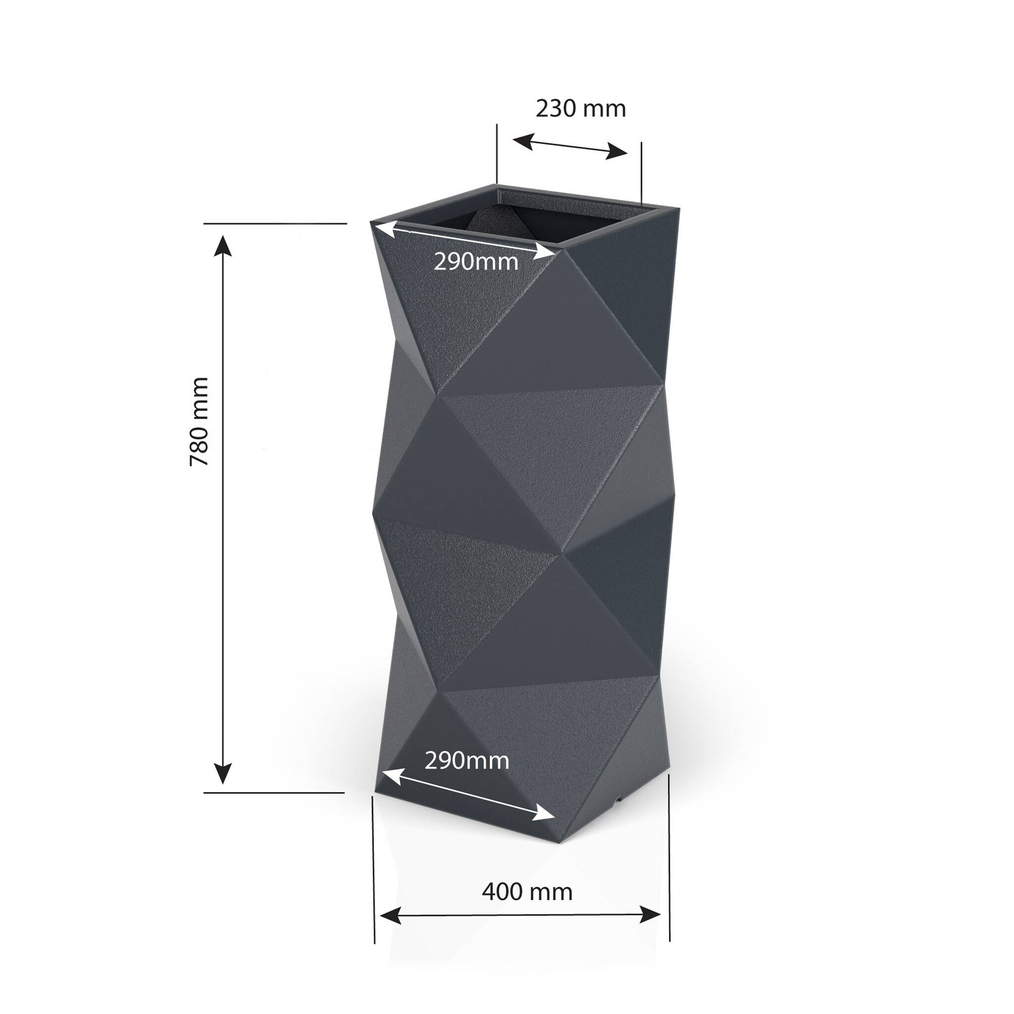 Bloempot - Monumo Asti - 29x29x78cm - wit
