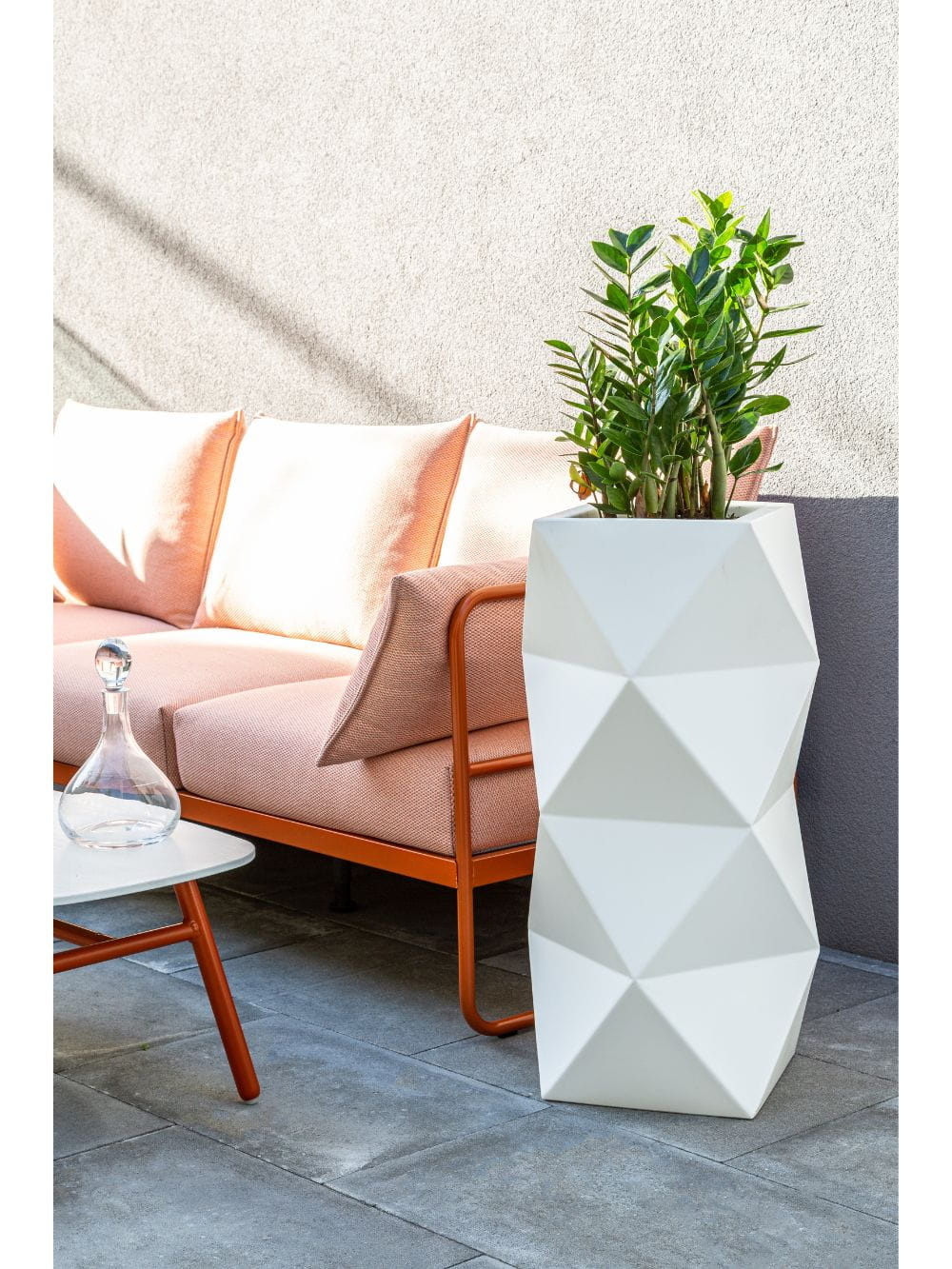 Bloempot - Monumo Asti - 29x29x78cm - wit
