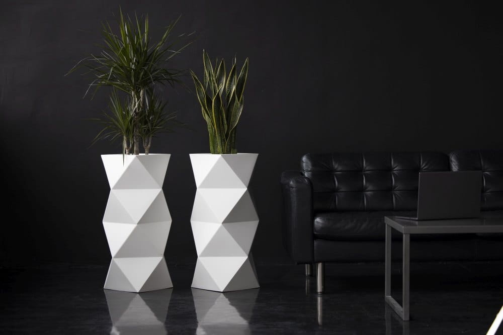 Bloempot - Monumo Asti - 29x29x78cm - wit