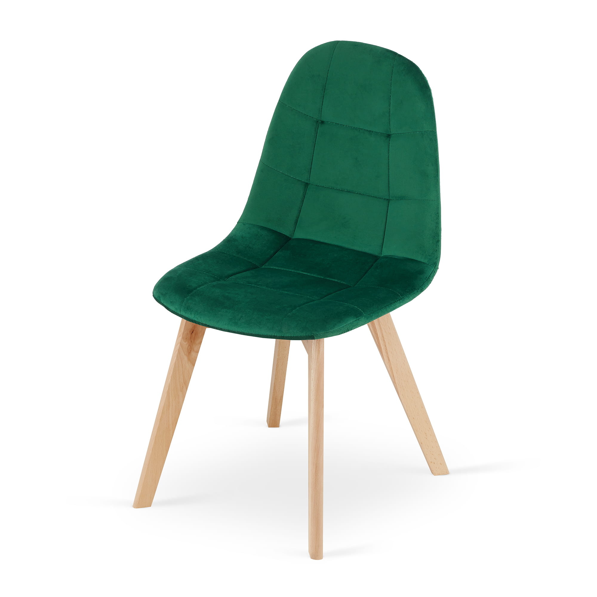 Velvet eetkamerstoel BORA - 44,5x54x81,5cm - donker groen