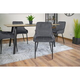 Velvet eetkamerstoel MONZA - 49x58x82,5cm - donkergrijs