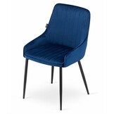 Velvet eetkamerstoel MONZA - 49x58x82,5cm - blauw