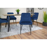 Velvet eetkamerstoel MONZA - 49x58x82,5cm - blauw