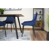 Velvet eetkamerstoel MONZA - 49x58x82,5cm - blauw