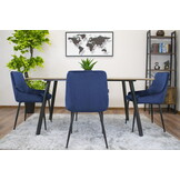 Velvet eetkamerstoel MONZA - 49x58x82,5cm - blauw