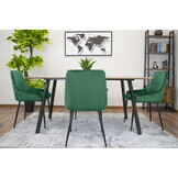 Velvet eetkamerstoel MONZA - 49x58x82,5cm - groen