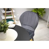 Velvet eetkamerstoel TERNI - 50,5x62x86cm - donkergrijs