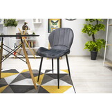 Velvet eetkamerstoel TERNI - 50,5x62x86cm - donkergrijs