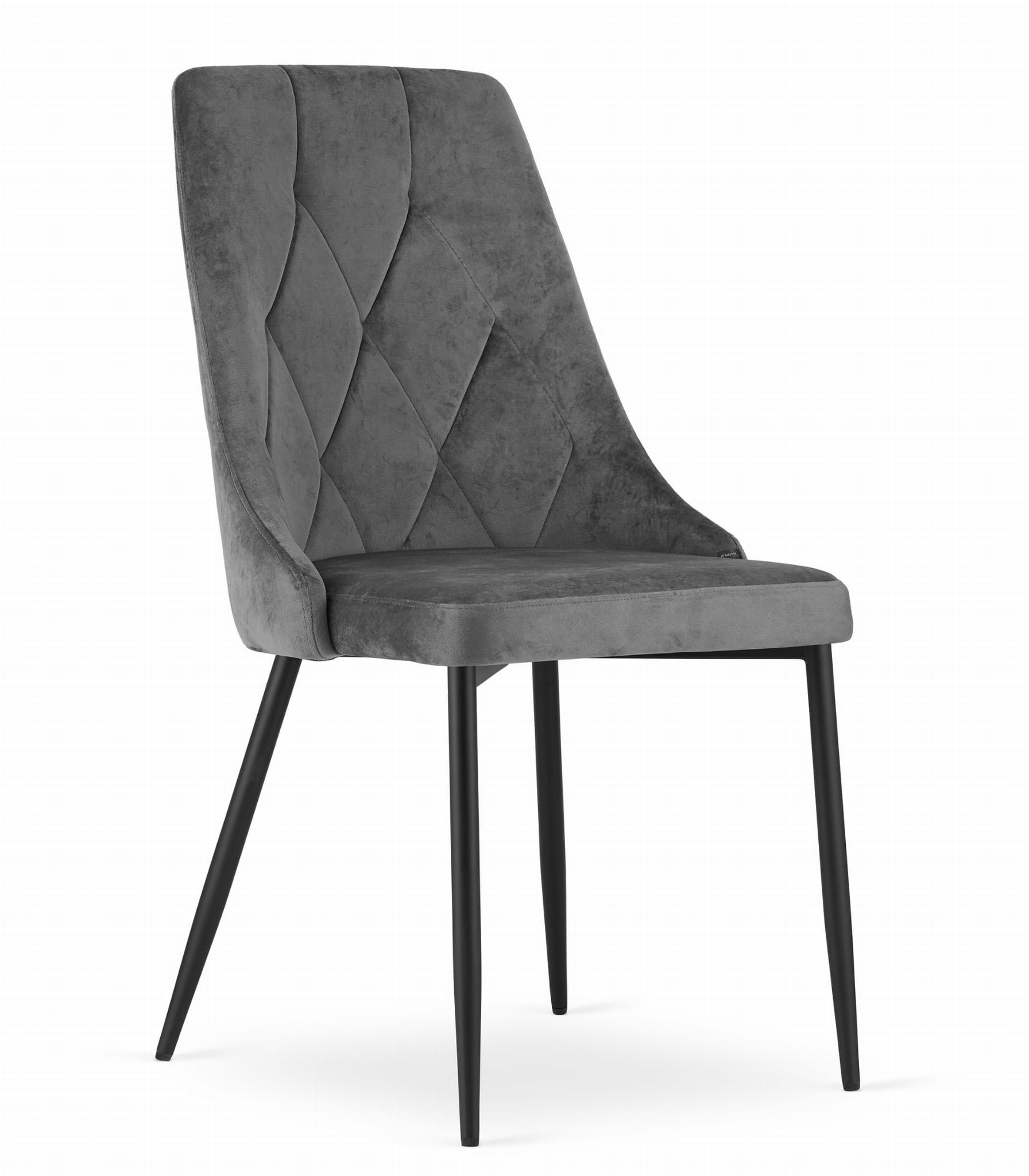 Velvet eetkamerstoel IMOLA - 48,5x61x93,5cm - donker grijs