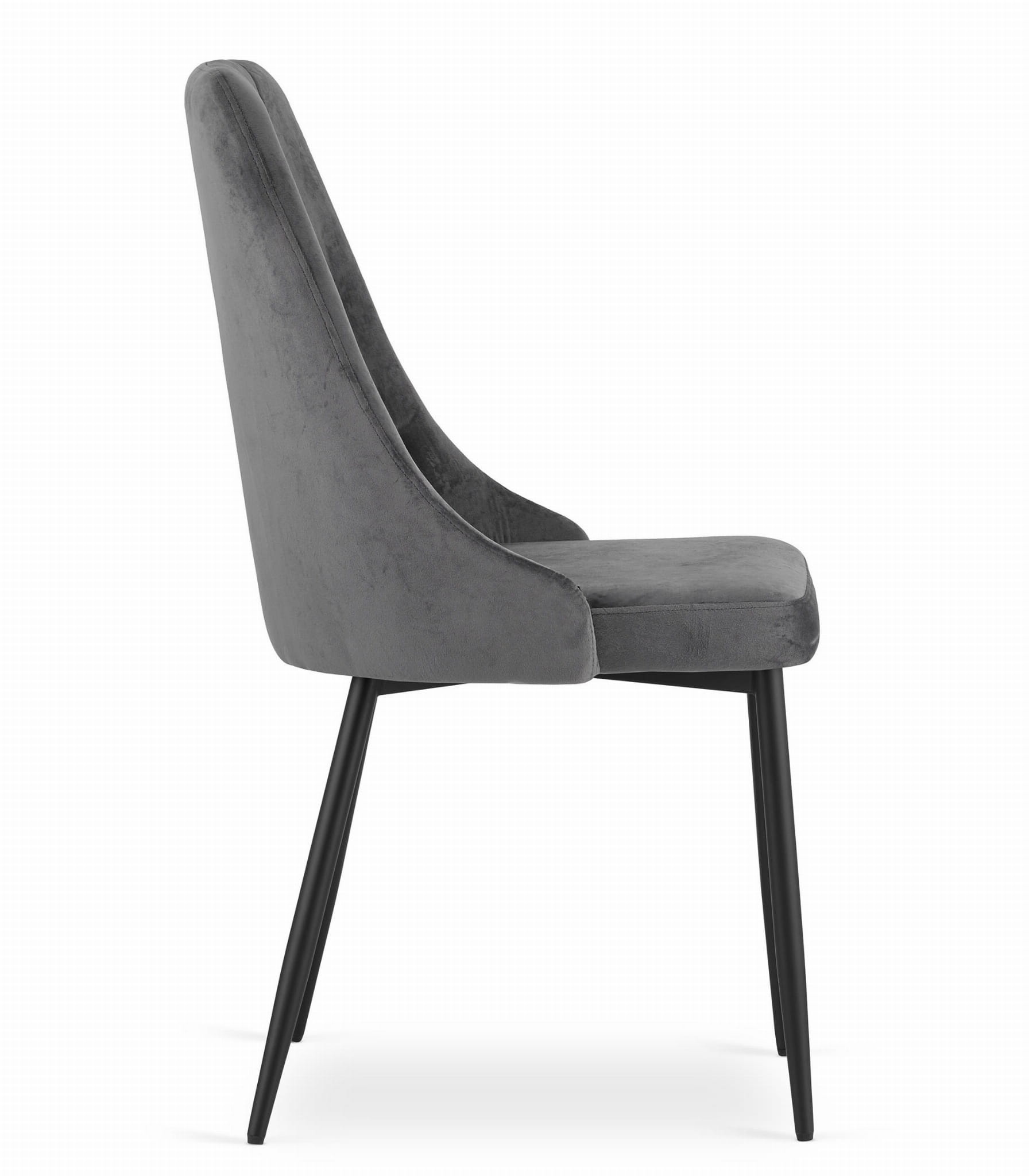 Velvet eetkamerstoel IMOLA - 48,5x61x93,5cm - donker grijs